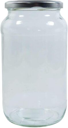 Набор банок 1 л с винтовой крышкой, 6 предметов, серебристый mikken