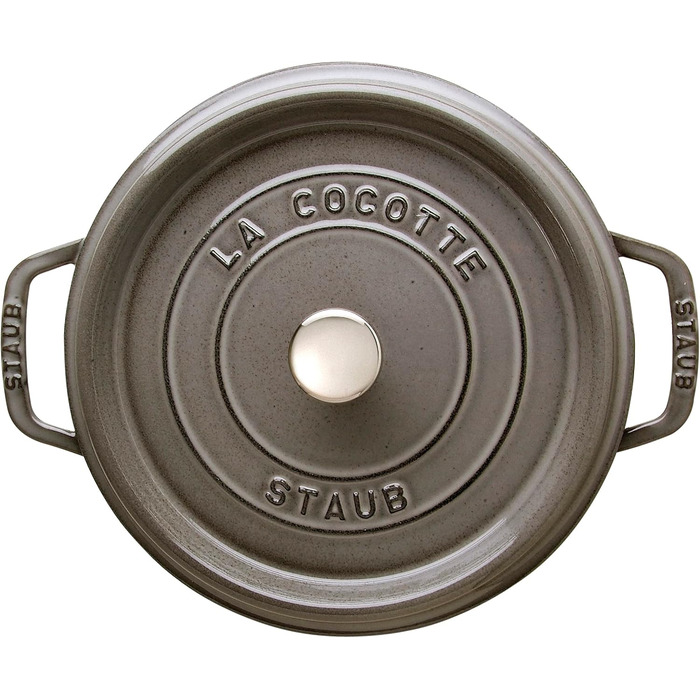 Кокот круглый 24 см, серый графит Staub