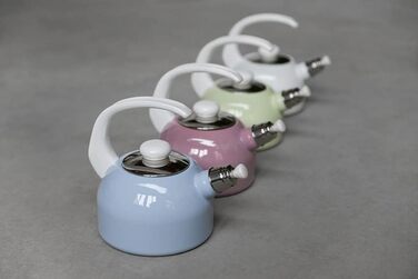 Чайник-флейта Plus, CLASSIC - КОЛІР діаметр 18 см, висота 21,7 см, ємність 2 літри, емаль, 3-х кратний емальований, /чорний, індукційний (25,5 см, білий), 0543-020