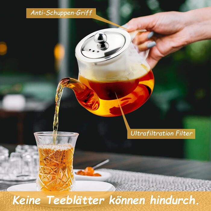 Чайник заварочный 450 мл со съемным ситечком Honneeo