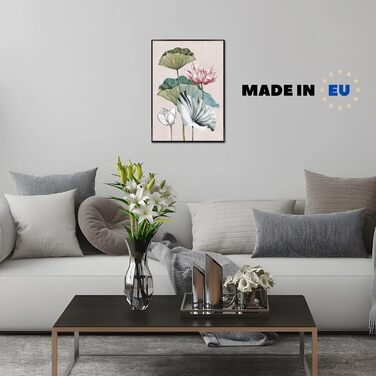 Картина STYLER у рамці Рослини 50 x 70 см I Artbox чорна рамка портретний формат настінна картина рослини квіти малюнок червоний рожевий зелений вітальня спальня офіс настінна прикраса прикраса для дому сучасний елегантний великий