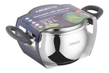 ARDESTO Gemini Cremona Pan, стеклянная крышка, 2,2 л, нержавеющая сталь