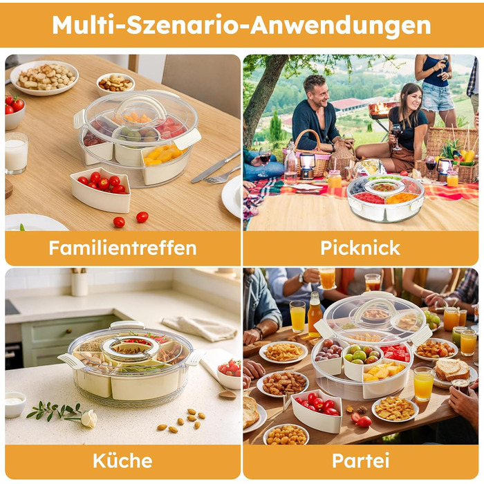 Коробка для снеків з відділеннями, білий Blomise