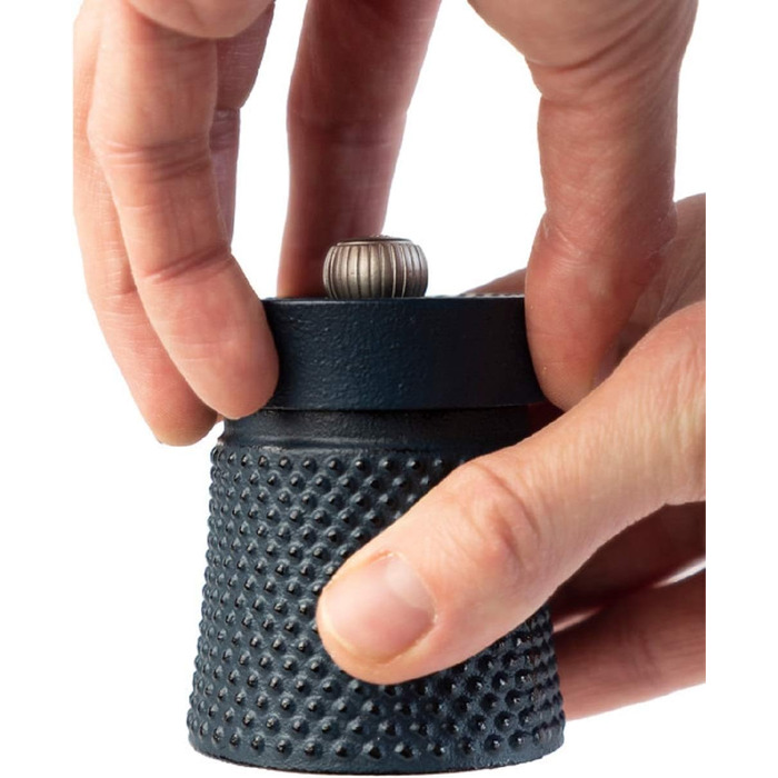 Ручний млин для перцю Peugeot Bali Fonte, класичне регулювання помелу, висота чавун, 35402 (8 см, одинарний, синій)