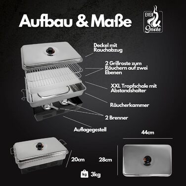 Набір настільних коптильень з нержавіючої сталі з аксесуарами Deluxe Eversmoke