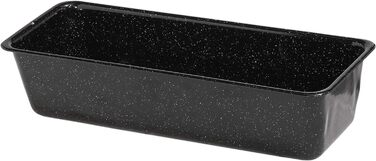 Професійний пекар, Форма для випікання хліба 35/14, КЛАСИЧНІ ФОРМИ ДЛЯ ВИПІЧКИ, висота 8,3 см, ємність 2,5 л, емаль, чорна, довжина 36,7 см, ширина 14,2 см, висота 8,3 см, 0633-022