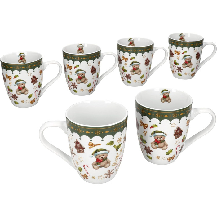 Набір із 6 кавових чашок 480 мл. порцеляна MamboCat Friend