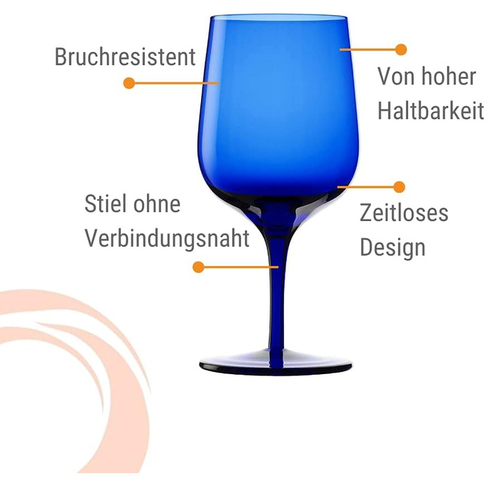 Коктейльні чаші Stlzle Lausitz Grandezza 240 мл / Набір з 6 келихів для мартіні/Келихи для аперитиву/Cosmopolitan Келихи для посудомийної машини безпечні та ударостійкі (склянки для води сині)
