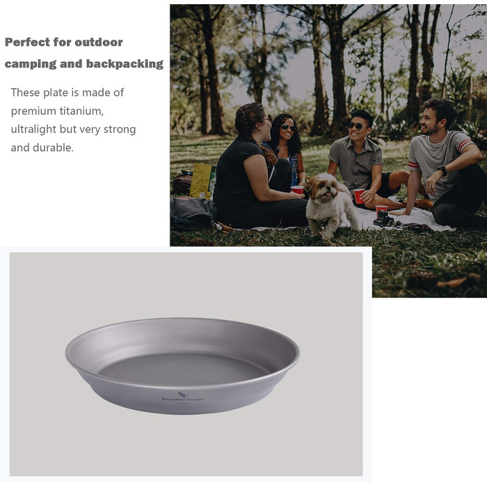 Мл Титановые миски Тарелка Сверхлегкая одностенная чаша Тарелка На открытом воздухе Посуда для кемпинга Кухонная утварь с сумкой для переноски Ti1107T (Ti1108T Plate S.), 800
