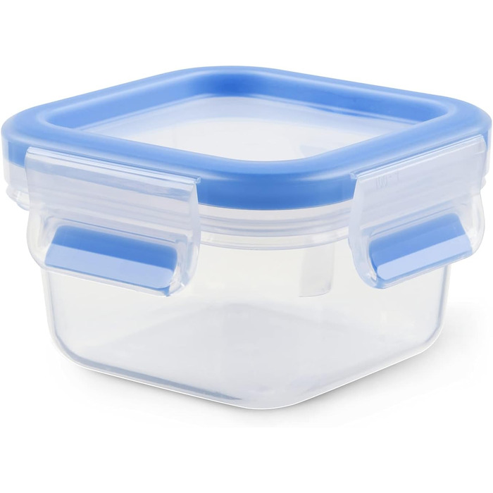 Набір контейнерів для зберігання продуктів EMSA Clip & Close, прямокутні, 5 x 0,8 л, коробки для зберігання, 100 герметичні, придатні для миття в посудомийній машині, морозильної камери та мікрохвильової печі, прозорі, сині, зроблені в Німеччині, N10307 (