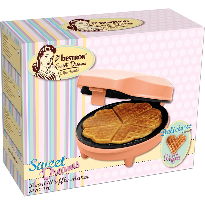 Вафельниця для класичних вафель в формі серця 700 Вт, помаранчевий Bestron