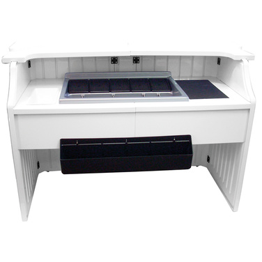 CB002B Стійка барна 1,6х1,15х0,72 м біла з чорною вставкою