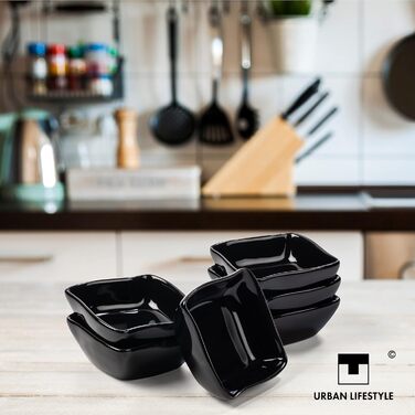 Миски для соусу з порцеляни 6 шт чорний Urban Lifestyle