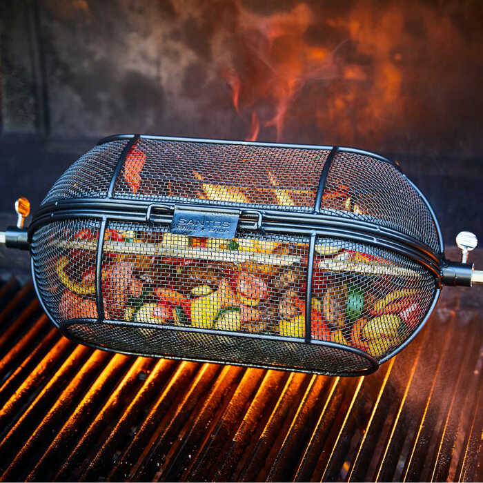 Корзина-сетка для вертела SANTOS, для гриля, круглая, черная, антипригарная 897535 Код: 010972