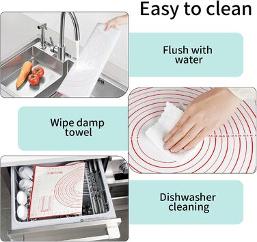 Силіконовий килимок для випічки 70 х 50 см червоний Behiruch