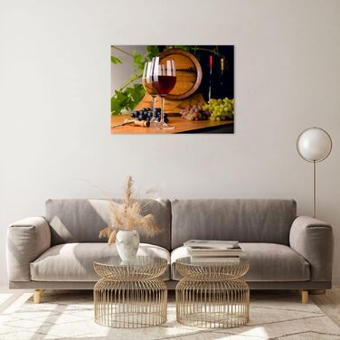 Настінні картини декор вітальні бочка з алкоголем пляшки з напоями картини на склі 120x80 см скляна картина спальня декор кухні настінне мистецтво друк мистецтва великий XXL настінна декорація картина зі скла сучасний GAA120x80-2238 (70Д x 50Ш см)