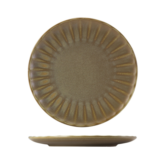 Тарілка Coupe із зубчастим краєм 22,8 см, Terra Porcelain Matt Grey Scalloped