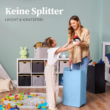 Кошики для зберігання, сумісні з IKEA KALLAX Shelf - Кошик для зберігання деревини Small Anthracite - Коробка для зберігання Полиця Кошик для зберігання - Паперовий ящик Повстяний кошик Складний кошик для білизни (75 л, синій)