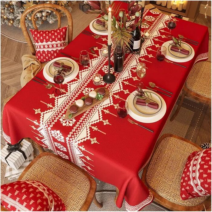 Червона новорічна скатертина 100 x 160 см BDXMKS