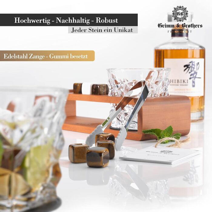 Набір келихів та каменів для віскі 12 предметів Grimm & Brothers FRANKFURT