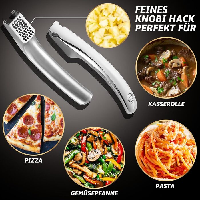 Прес для часнику з нержавіючої сталі для часнику та імбиру Gourmet Easy