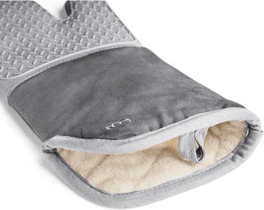 Набор 2 шт. Силикон и хлопок, термостойкий (прихватки, серый)