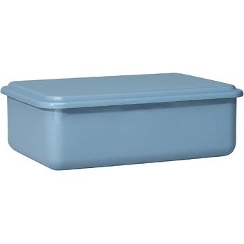 Контейнер для зберігання з кришкою, 23x15x7см, емаль, дизайн SERVE STORE, ШАВЛІЯ ЗЕЛЕНИЙ, вага 0,63 кг, LBH 23,4 x 15,7 x 7 см (чорнично-синій), 0417-126