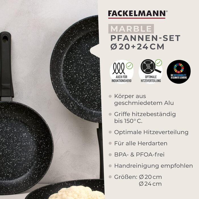 Набор из 2 сковород 20 і 24 см Marble Fackelmann