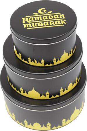 Банки для цукерок KAMACA 1,2 л Набір із 6 банок для цукерок з кришками Герметичний диспенсер для зберігання, придатний для миття в посудомийній машині, у вінтажному стилі для солодощів, кукурудзяних пластівців, печива та іншого (Набір із 3 банок на Рамада