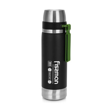 Термос Fissman 600 мл колір чорний нержавіюча сталь (9875)