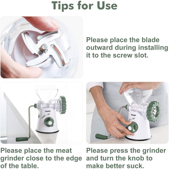 Мясорубка ручная зельная Geedel