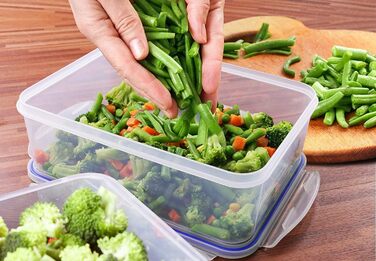 Банки для зберігання з кришками (9 контейнерів, 9 кришок) Контейнери для зберігання продуктів для кухні, кухонний органайзер без бісфенолу А (24 упаковки, синій), 18