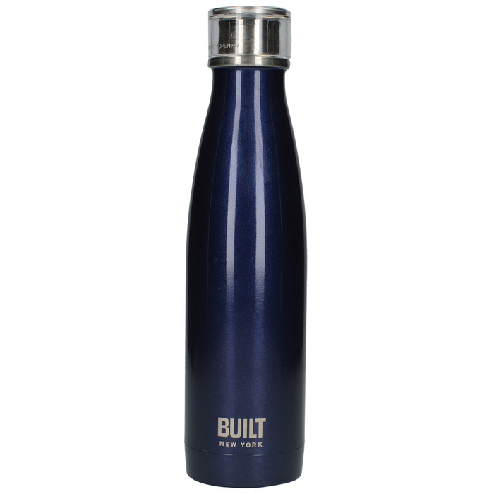 Пляшка металева Built Midnight Blue, з подвійними стінками, синя, 500 мл