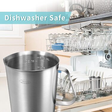 Мерный стакан 500 мл, нержавеющая сталь Vialex