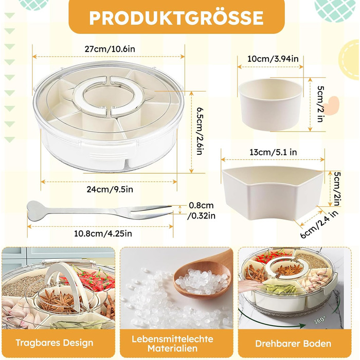 Коробка для снеків з відділеннями, білий Blomise