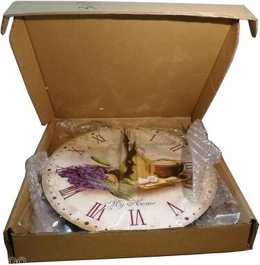 Настінний кухонний годинник YOAI, вінтажний, потертий ШИК, античний, ностальгічний, сільський, кварцовий годинник з МДФ з безшумним механізмом, 12 дюймів/30 см Ø (кольоровий)