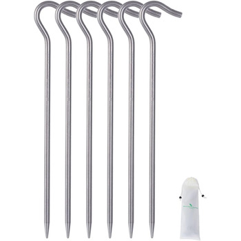 Кілочки з титанового сплаву Легкі стовпи для намету Кемпінгові кілочки для намету Портативний намет для ліктя Трав'яний намет Обладнання для намету для кемпінгу на відкритому повітрі 15 шт. /лот Ti4003P (6 шт. /лот Ti4004P 20 см (потовщення))