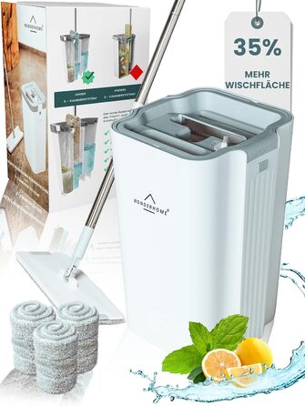 Набір швабри з відром 140 см сірий WONDERHOME