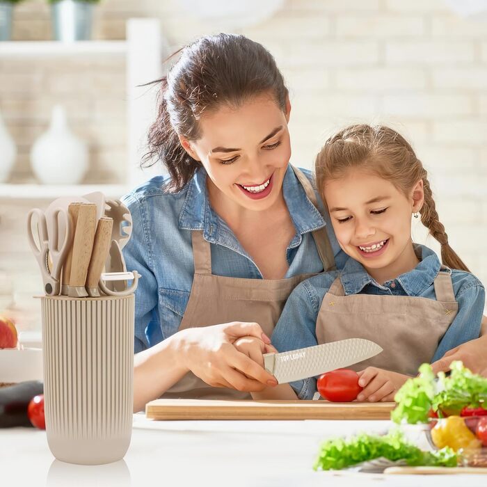 Набір ножів з 10 предметів включає 6 ножів і 4 силіконових посуду, набір ножів з блоком і 4 силіконових лопатки Justup