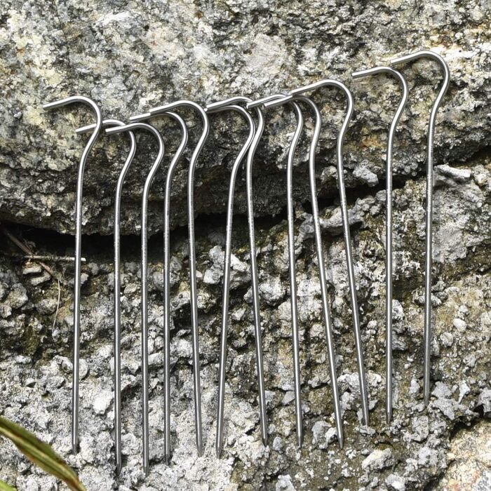 Титановый сплав Колышки Легкие столбы для палаток Кемпинг Палатка Колышки Портативный локоть Травяная палатка Гвоздь Палатка Оборудование для Открытого Сада Кемпинг Путешествия 15 шт./лот Ti4003P (8 шт./лот Ti4003P)