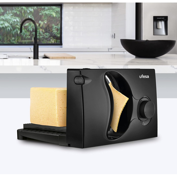 Хліборізка Складний електричний слайсер, ковбасний слайсер, кнопка безпеки, лезо з нержавіючої сталі 170 мм, регулятор товщини від 0 до 15 мм, 150 Вт, 0918 Katana