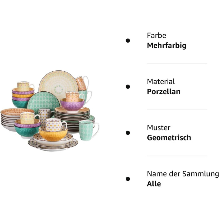 Набор фарфоровой посуды Haruka, 48 шт. - Mness aptieka Набор круглых комбинированных сервизов на 12 человек, включает чашки, миски, десертные тарелки и обеденные тарелки (тюльпан, обеденный сервиз из 40 предметов)