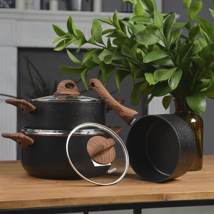 Набір посуду 6 предметів BLACK COSMIC Fissman