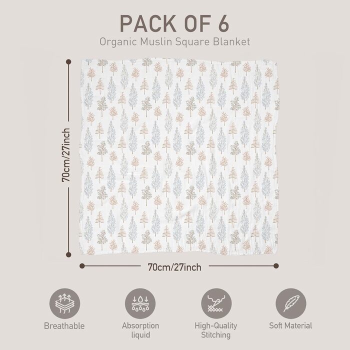 Набір із 6 рушників для дітей 70 х 70 см GLLQUEN BABY