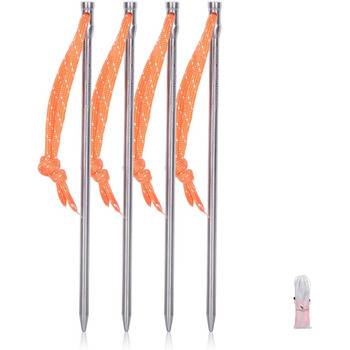 Титановые колышки Сверхлегкие Палатка Колья Сверхмощная Палатка Гвозди Открытый Тент Колья Кемпинг Площадка Булавка Палатка Аксессуары для травы Твердый грунт с веревкой Только 15,8 г / шт 4/8/12 шт. Ti4005P (4 шт. / лот Ti4005P), 16,8