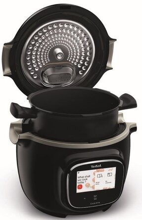 Tefal Мультиварка скороварка Cook4me Touch, 1600Вт, чаша-6л, сенсорне керування, 13 програм, управл. смартф., метал, пластик, чорний