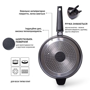 Глибока сковорідка Fissman REBUSTO 24x6,5 см (4228)