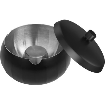 Попільничка з кришкою 11 см чорна JSVER