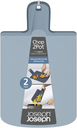 Складна обробна дошка Joseph Joseph Chop2Pot Plus з ручкою - (Синя, маленька - Упаковка з 2 шт. )