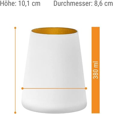 Набір із 6 склянок 380 мл, білий/золотистий Power Stölzle Lausitz